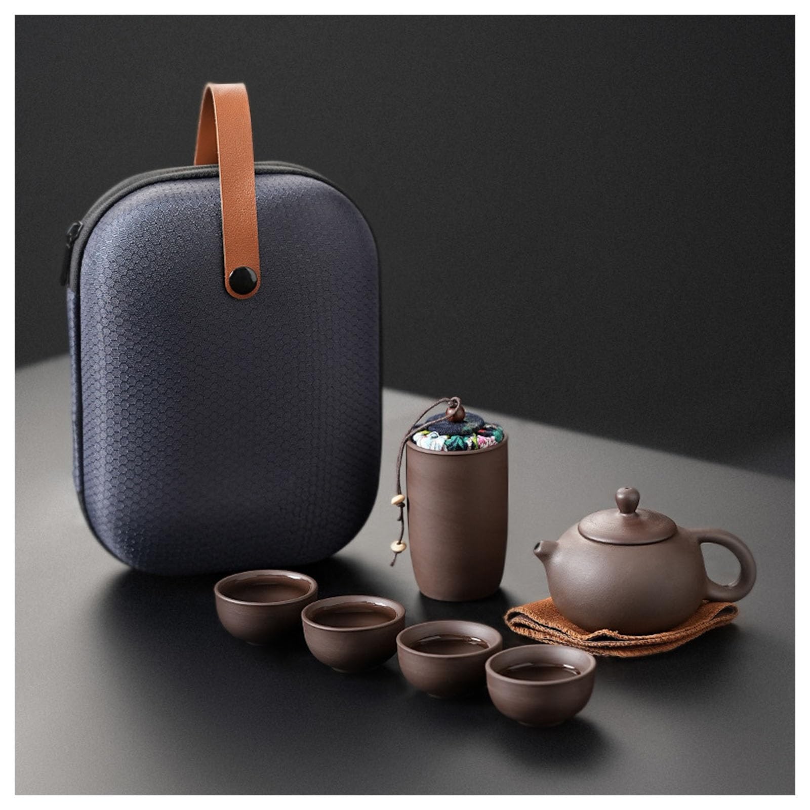 Japanisches Tee-Set, Porzellan Tragbare Teeservice,Chinesische Teekannen und Tassen Set, Traditionelle Tee-Reiseset Mit 1 Topf Und 4 Tassen Für Im Freien Zu Hause