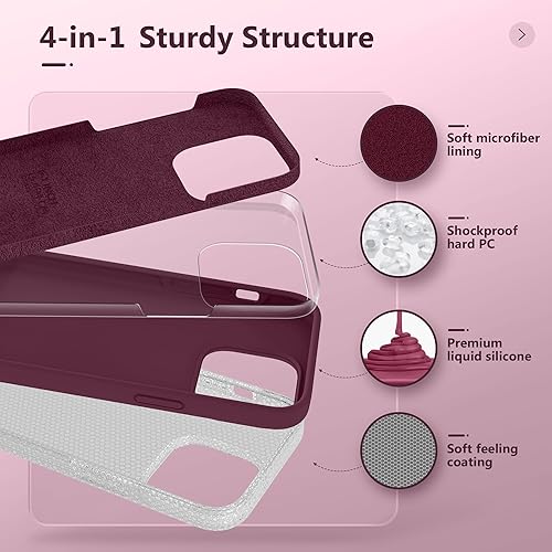 Miniatura 5 de GONEZ Funda para iPhone 14 Pro, compatible con Magsafe, con protector de pantalla + protector de lente de cámara, forro de microfibra suave