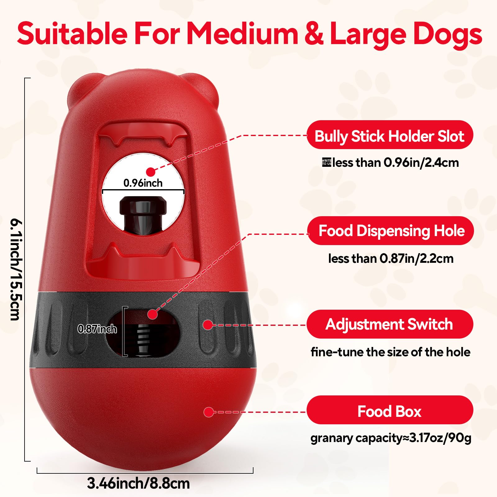 LIFLIX Bully Stick Holder, 2 in 1 Dog Treat Dispensing Toys, Adjustable Dog Treat Holder for Medium & Large Dogs - Image 3