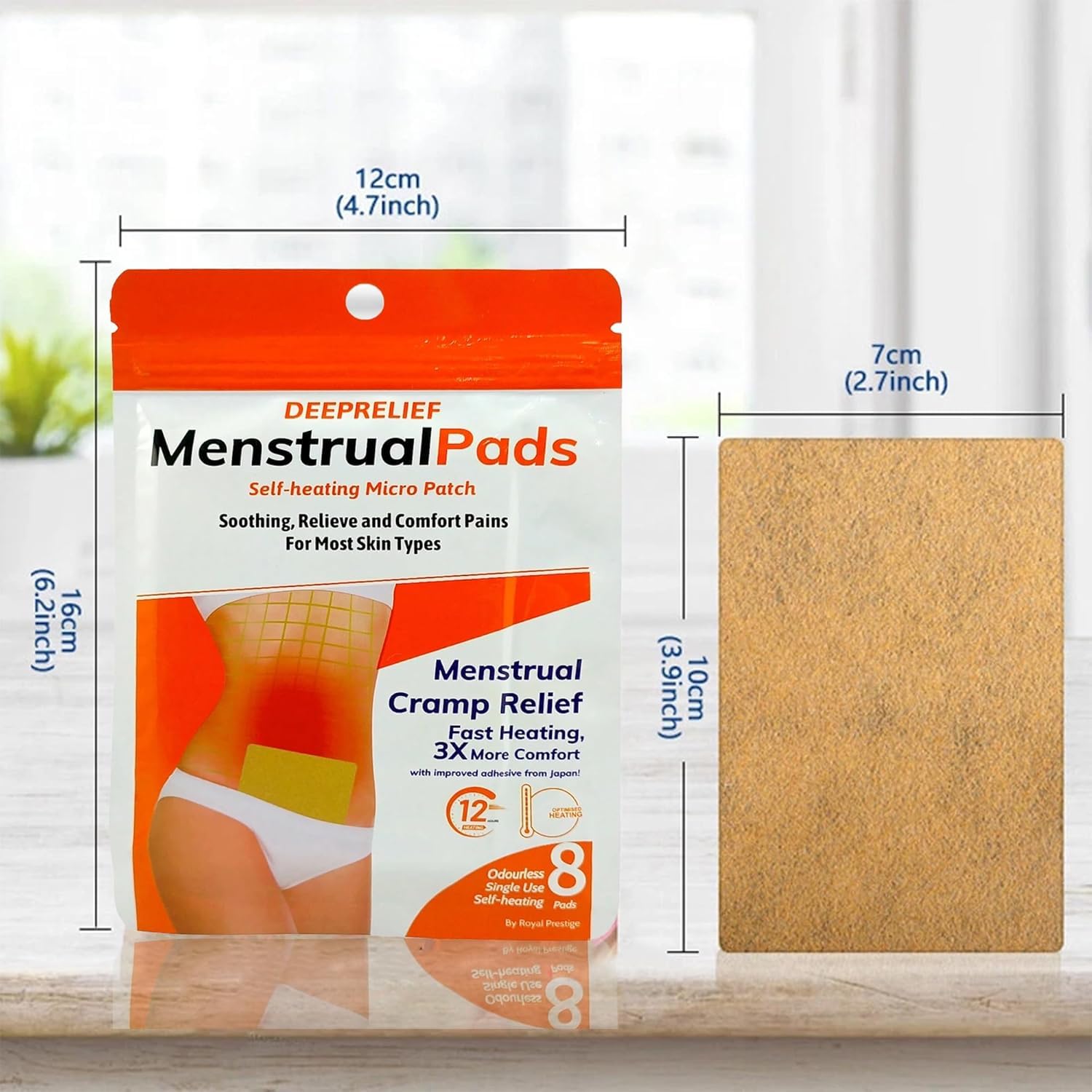 Heat Patches for Period Pain and Menstrual Cramps Instant Relief from Period Pain Adhesive Heat Patches for Cramps and Backache Relief-Up to 12 Hours Portable Period Cramps Heat Therapy Patches — Amazon image 2
