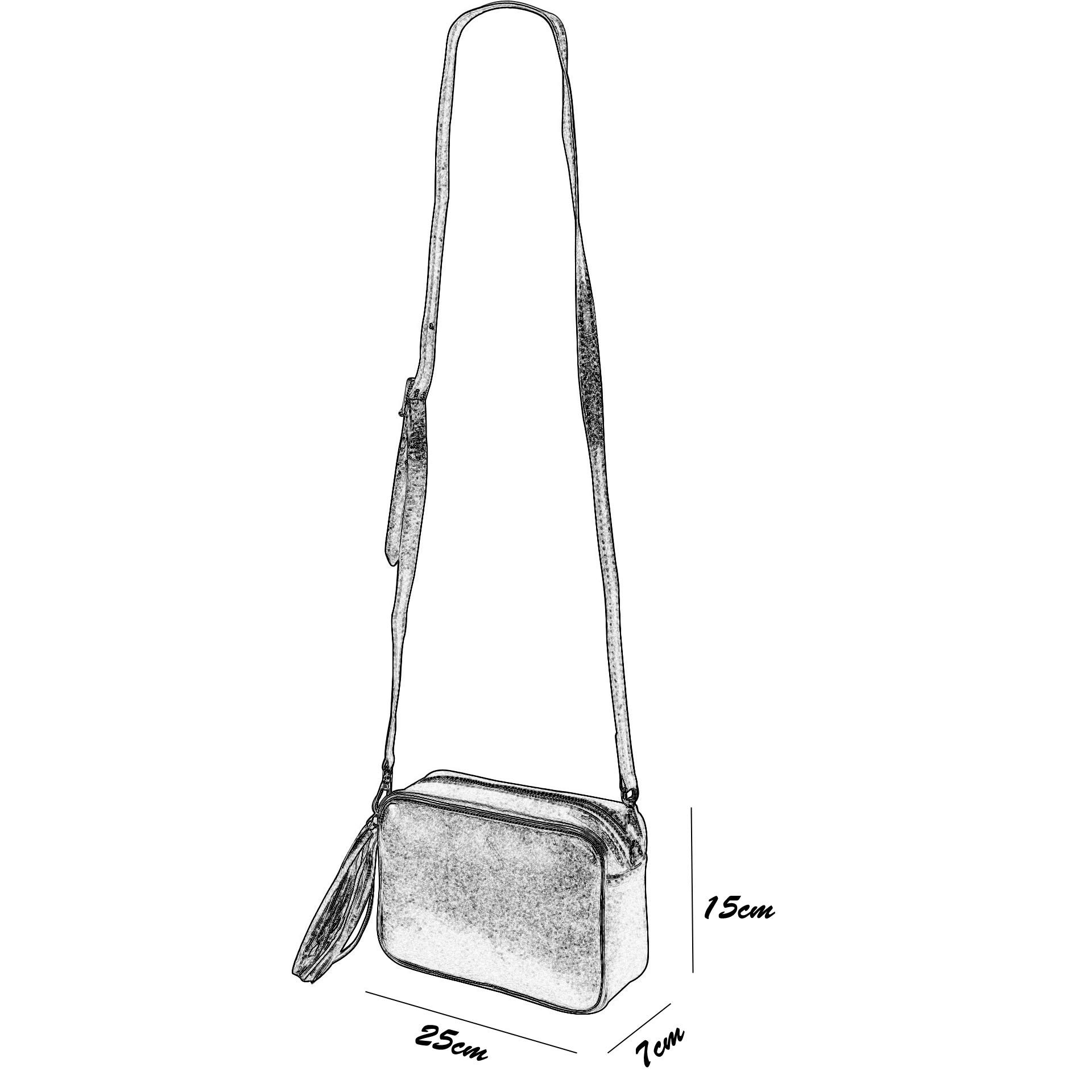SH Leder Chiara G209 - Bolso bandolera de piel auténtica, tamaño mediano, pequeño, con cremallera, 21 x 15 cm, azul vaquero, S
