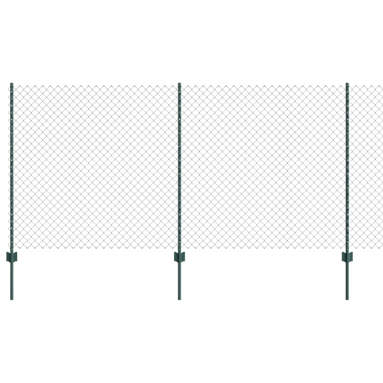 Green Steel PVC Fence Panel with Posts 1.2m x 10m Outdoor Privacy Screen Garden Boundary Kit Easy Assembly for Terrace Patio