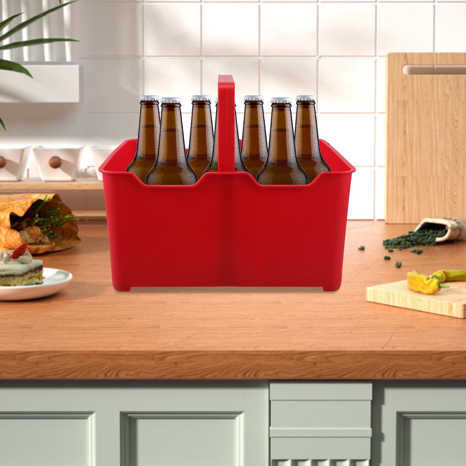 ERINGOGO Portabevande in Plastica Per e Vino Con Impugnatura e Portatile Per Feste e Riutilizzo Mantiene Bottiglie Organizzate e Accessibili