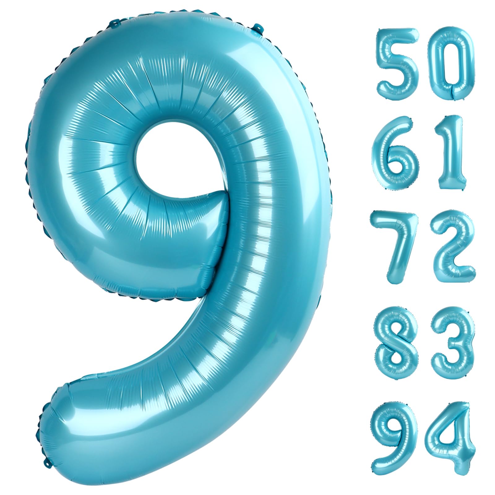 Pastel Blue 9 Balloon - Number Balloon 40 Inch, 9th Pastel Blue Decorations
