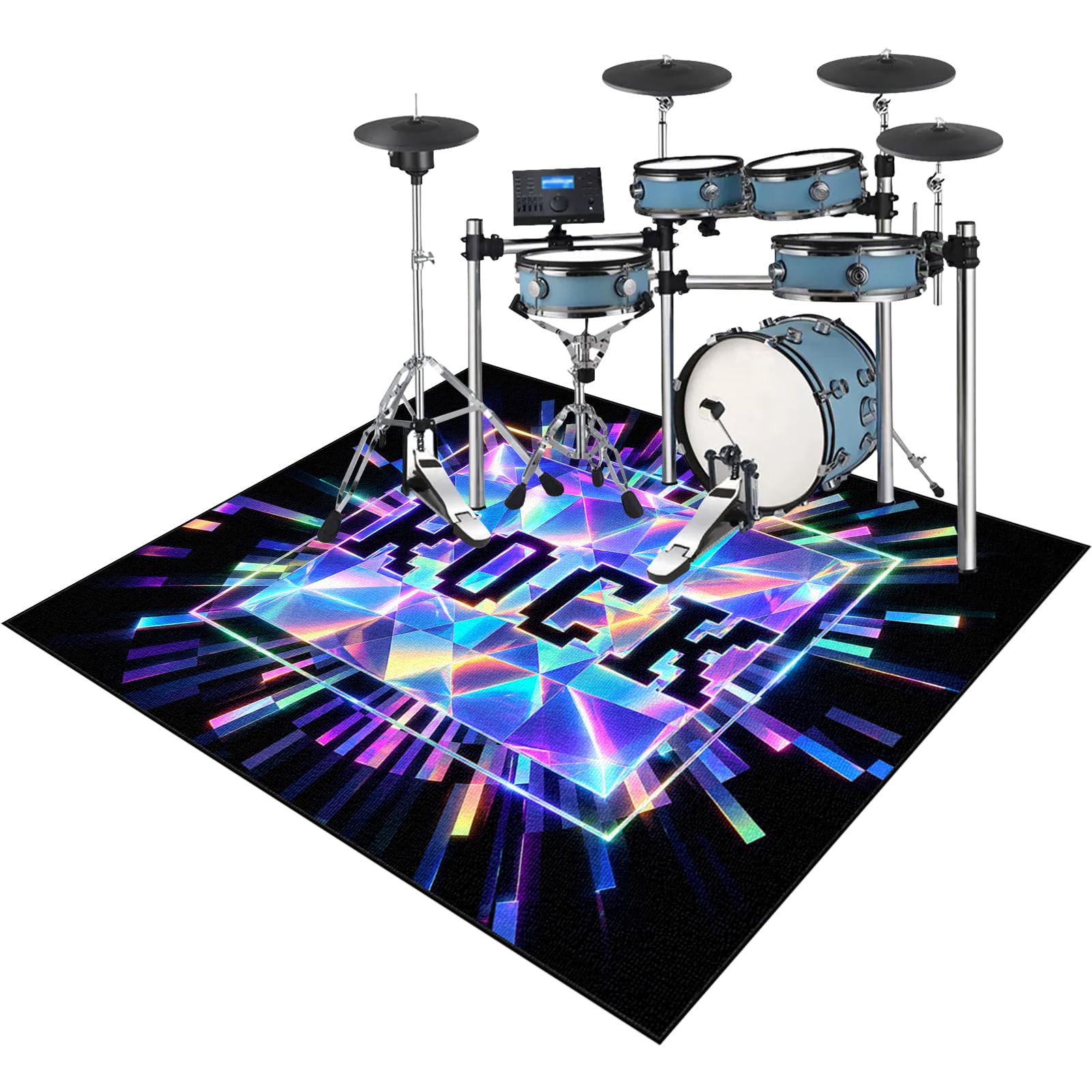 Tapis de Batterie Insonorisé, Tapis insonorisant pour Batterie électronique, Tapis pour Batterie Acoustique, Tapis de Tambour Anti-Bruit antidérapant 160 x 120 cm