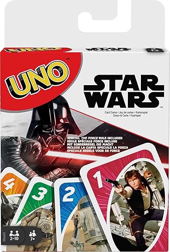 Mattel Games UNO Star Wars Matching Card Game Featuring 112 Cards with Unique Wild Card & Instructions for Players 7 Years Old & Up, Gift for Kid, Family & Adult Game Night