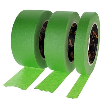 Dura-Gold Green Automotive Masking Tape 3/4, 1-1/2, 2" 55 Yard Rolls 1 Each