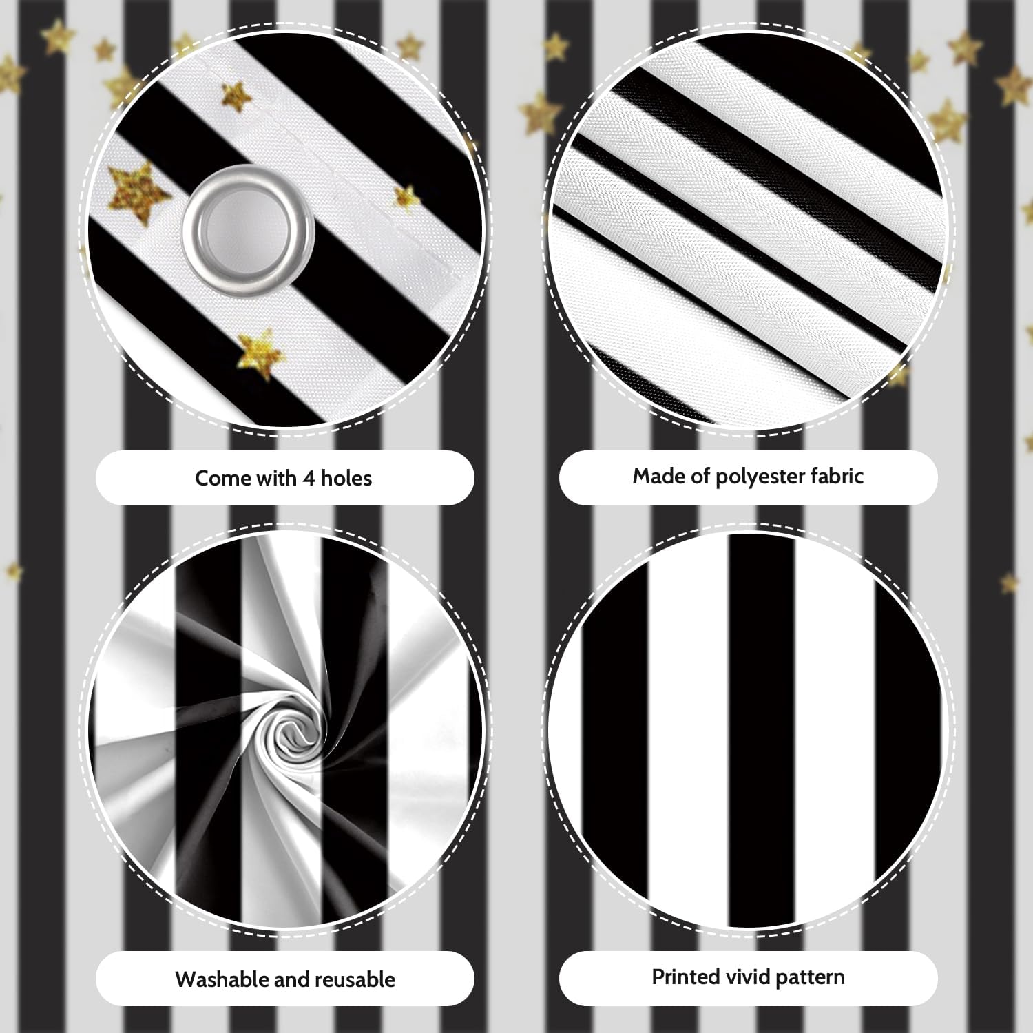 7x8ft Black White Stripe Garage Door Decor Golden Glitter Twinkle Littler Star Garage Door Backdrops for Princess Girls Newborn Baby Shower Cake Table Decoration Backdrops