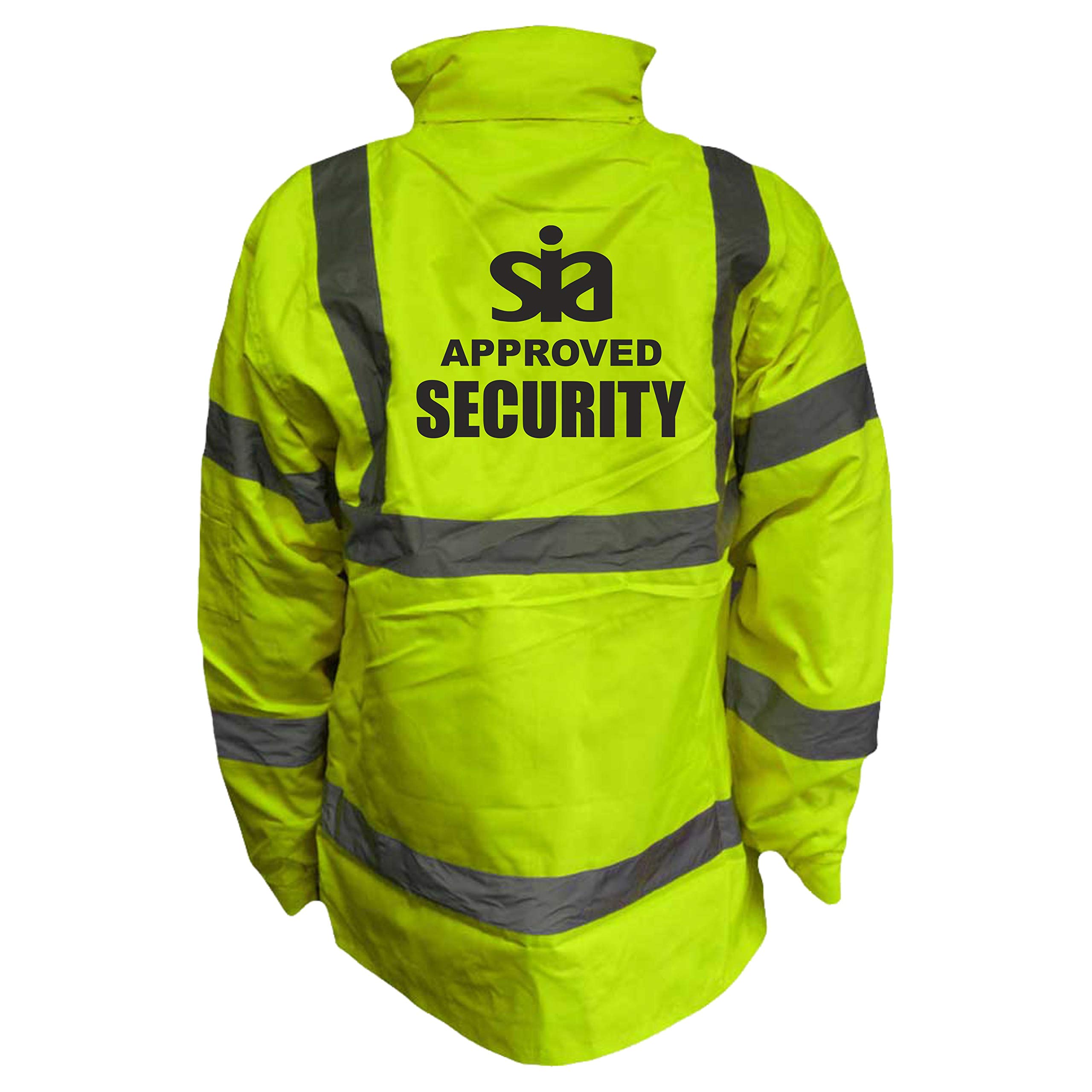 SIA Security Yellow Hi Vis Parka Jacket Reflective, Waterproof, Conforms to EN20471 Class 3, High Visibility, By Brook Hi Vis, XXLarge