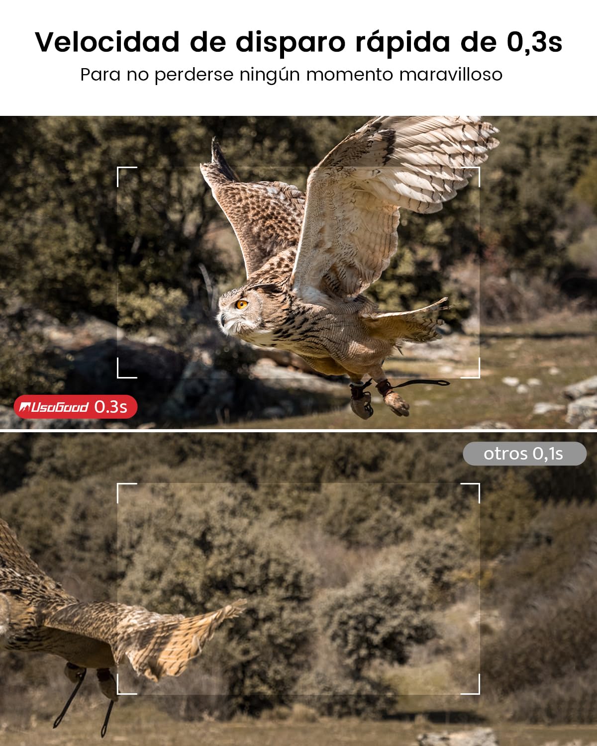 usogood - Cámara de Caza Nocturna 4K 48MP, Cámara Fototrampeo con Visión Nocturna Infrarroja, Trampa Fotográfica con 8 Pilas y Tarjeta de Memoria 32GB, Cámara de Fototrampeo Impermeable para Exterior