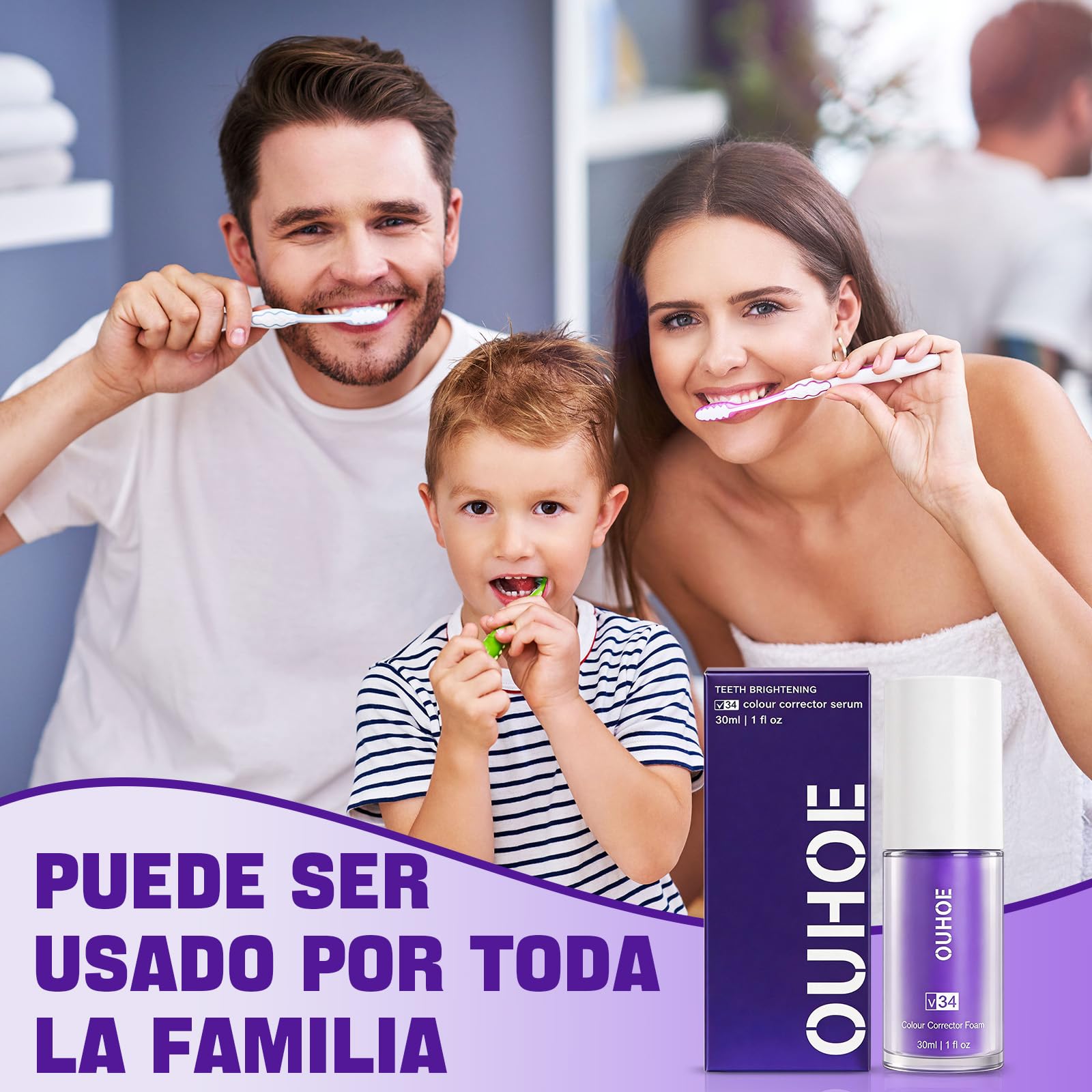 2PCS Púrpura Blanqueador Dental Profesional,Pasta Blanqueadores Dientes,Blanqueamiento Dental Eliminación Profunda de Manchas,Eficaz Para Fortalecer Dientes y Encías,Suave Para Dientes Sensibles — view 7