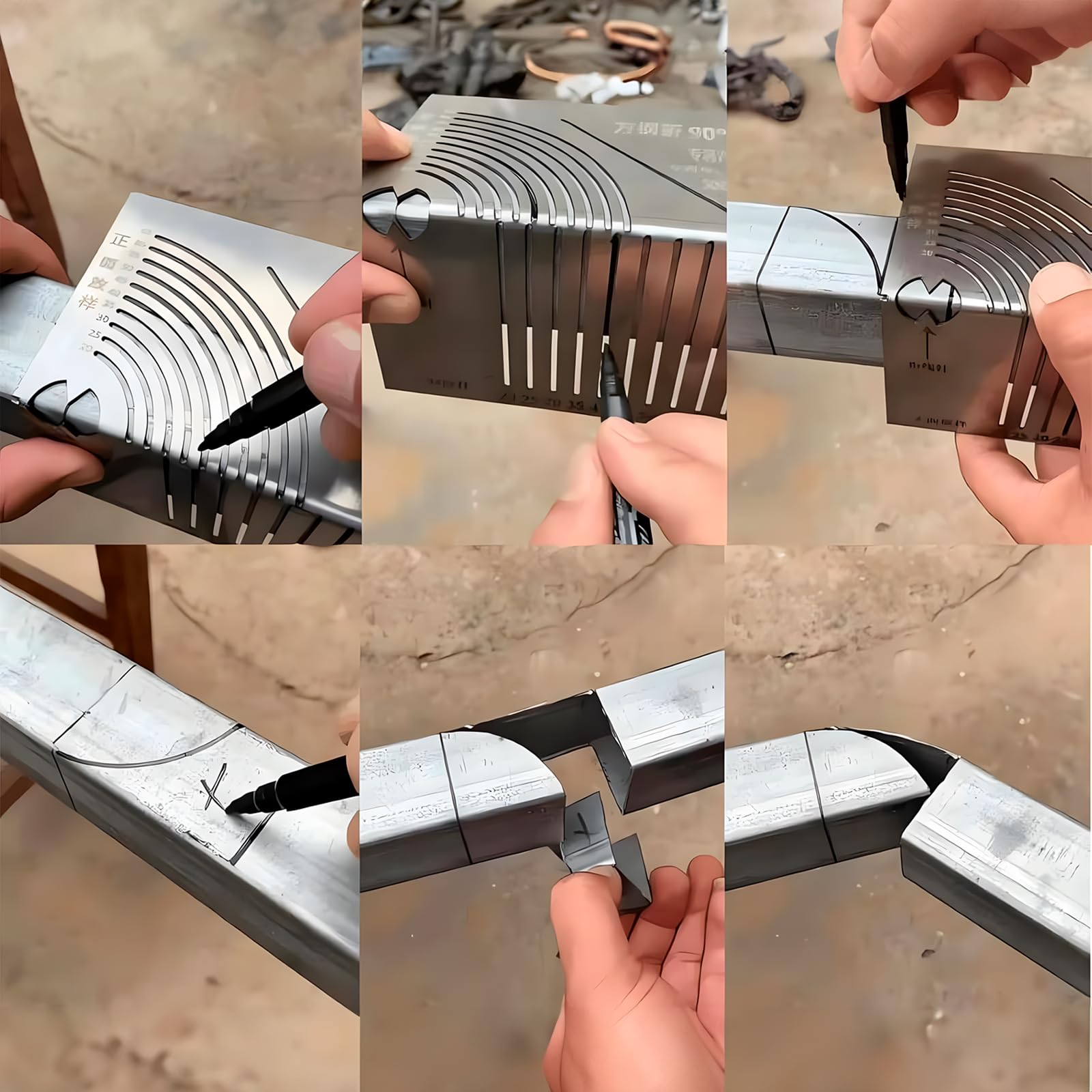 Adjustable Angle & Arc Marking Tool - Multi-Purpose Metal Scriber For Pipes, Square Tubing, & Sheet Metal - View #2