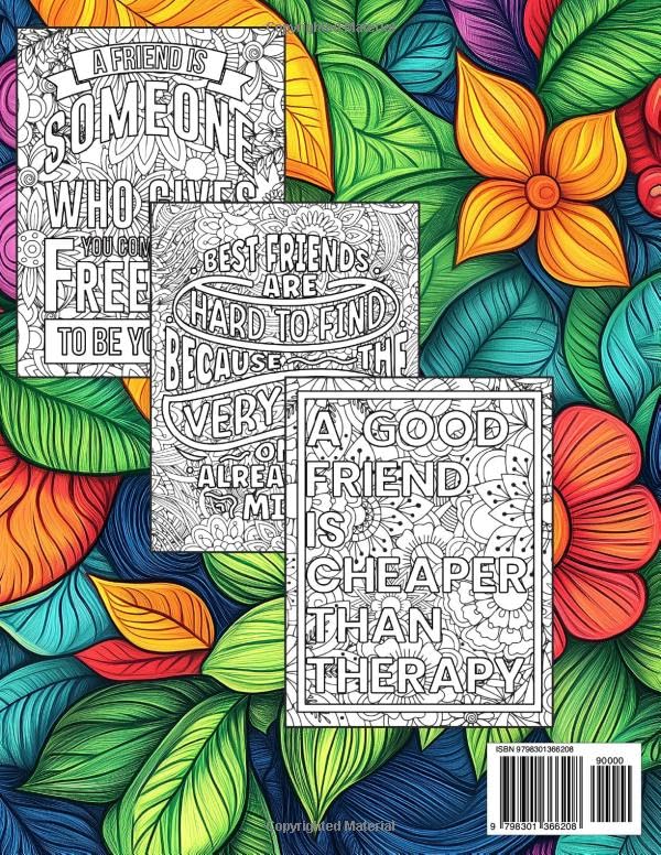 Friends Forever - Friendship Quotes Coloring Book For Adults: Loving, Funny and Inspirational Coloring Pages, Great Gift Idea For Your Best Friends image 3