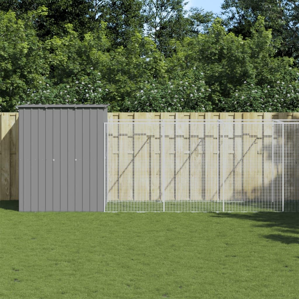 Homgoday Casetta Cani Corsa Grigio Chiaro 165x1067x181cm Aiaio Zincato, Gabbia Cane Gabbia per Cani da Interno Kennel per Cani Gabbie per Cani Recinto per Cani da Esterno