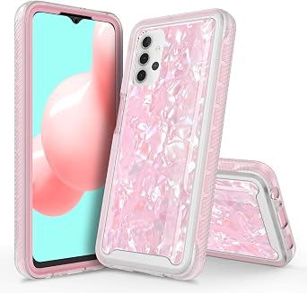 Rosebono Compatible with Samsung Galaxy A52 5G Case, Hybrid Graphic Design Pattern Hard Back Pannel Cover 360 Protection Case for Samsung Galaxy A52 5G Pink Shell