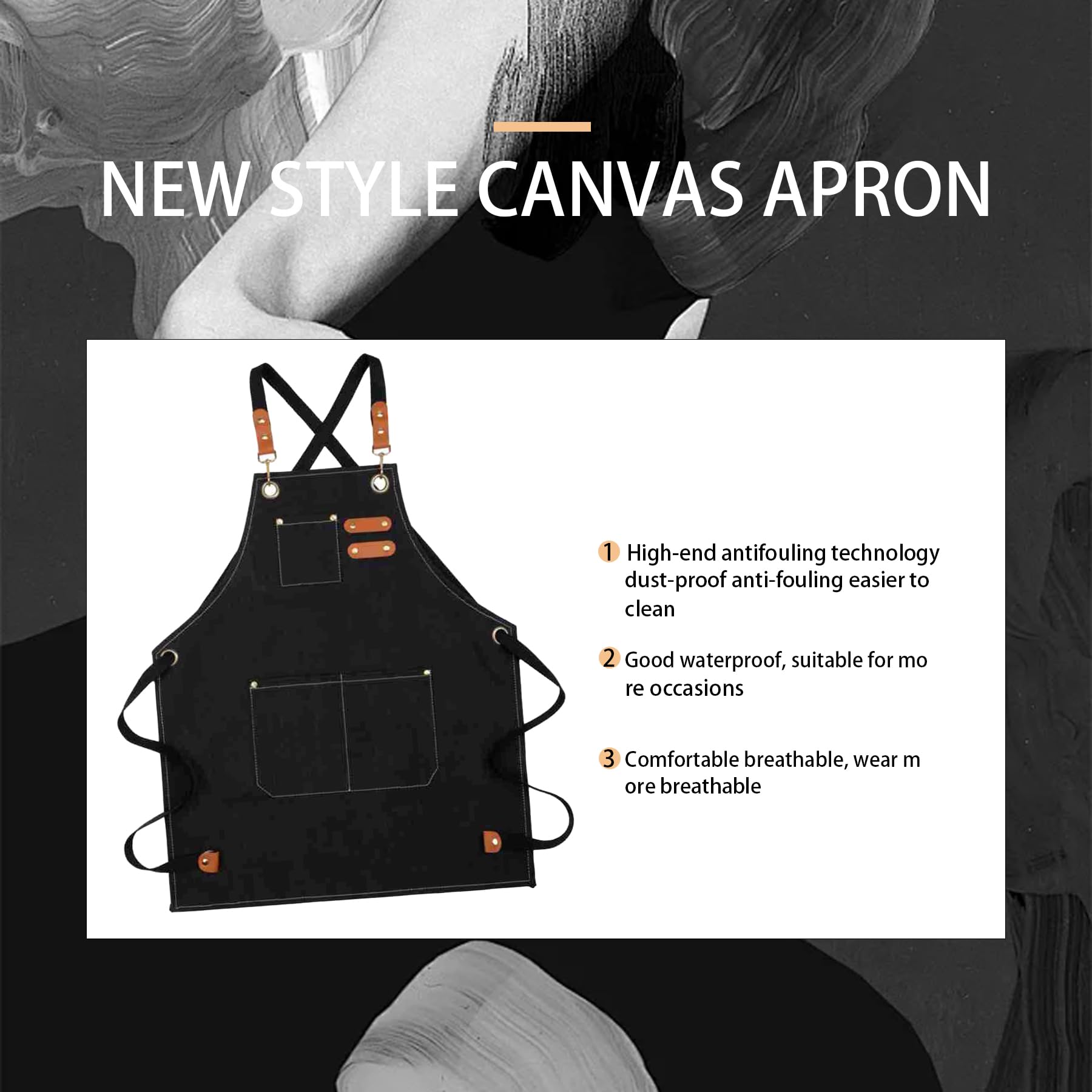 MAIGO Kids Apron, Waterproof Cotton Canvas Kids Apron with Pockets, toddler boy aprons - Image 4