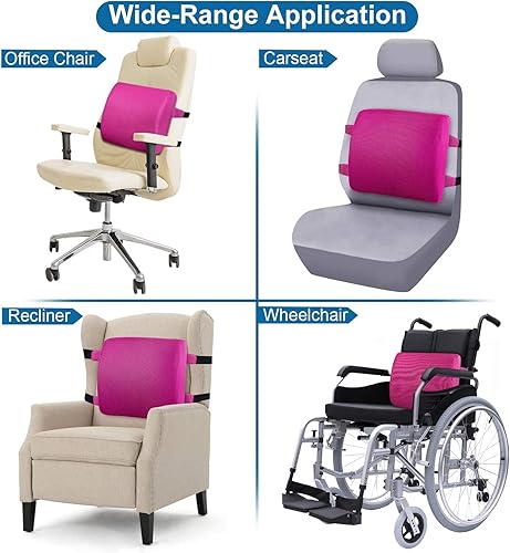 Vista 29 de Cojín lumbar de espuma viscoelástica LoveHome con funda de malla 3D, con diseño de firmeza equilibrada para reducir el dolor de espalda, ideal