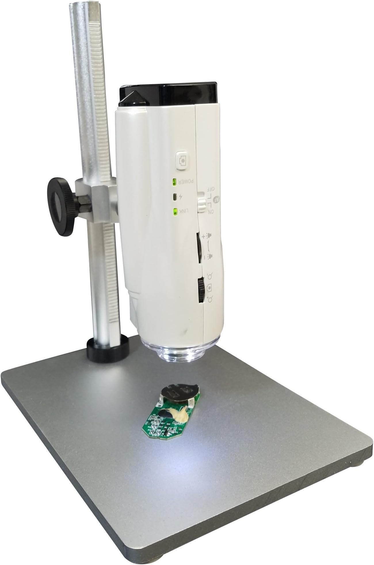 UM05 Handheld USB Digital Autofocus Microscope with Steel Stand (up to 320x on 22" Monitor) and Measurement Functions