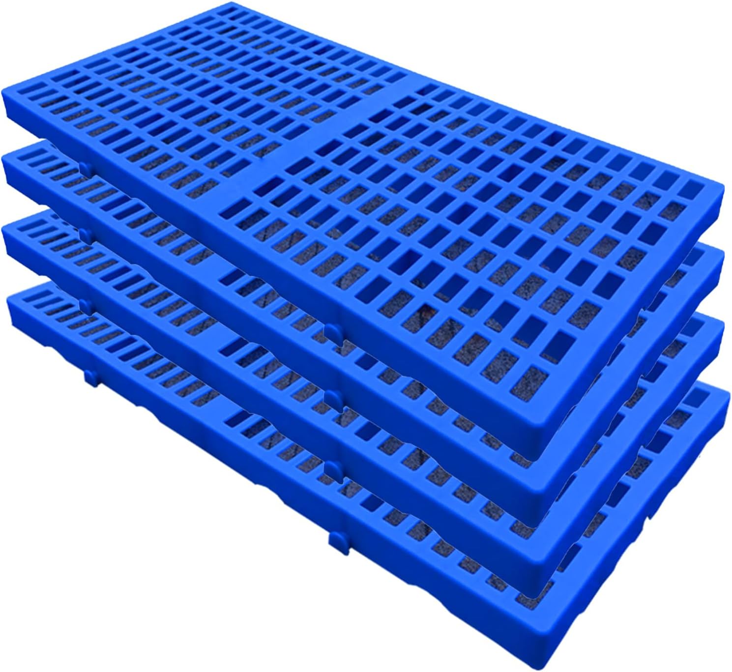 Breathable Plastic Pallet, Waterproof Storage Grid Pad, Grid Ventilation Pallet, HDPE Lightweight Nestable Moisture Proof Floor Pallets for Garage Supermarket Platform,4 Pcs
