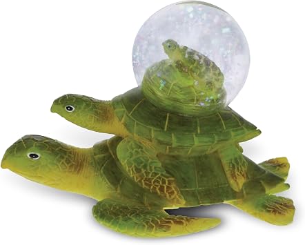 Sea Turtle Snow Globe - Sparkly Water Globe Figurine with Sparkling Glitter, Collectible Novelty Ornament for Home Decor, for Birthdays, Christmas, and Valentines Day - 45mm