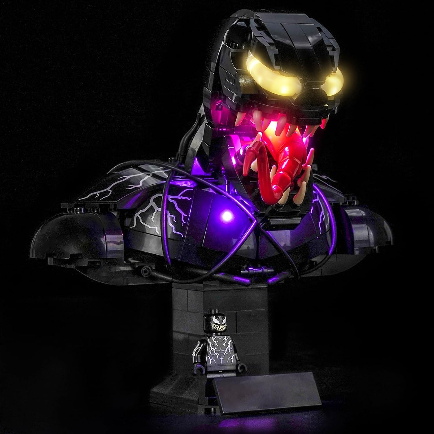 LocoLee Light kit Compatible with Lego Venom Bust 76356 | Not Actual Model Only Lights, LED Lighting Accessories for LEGO 76356 for Display Collectors