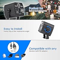 Vista 2 de Luces de fiesta de DJ, luces estroboscópicas giratorias para habitación, control remoto USB y activación por sonido, proyector de múltiples patrones