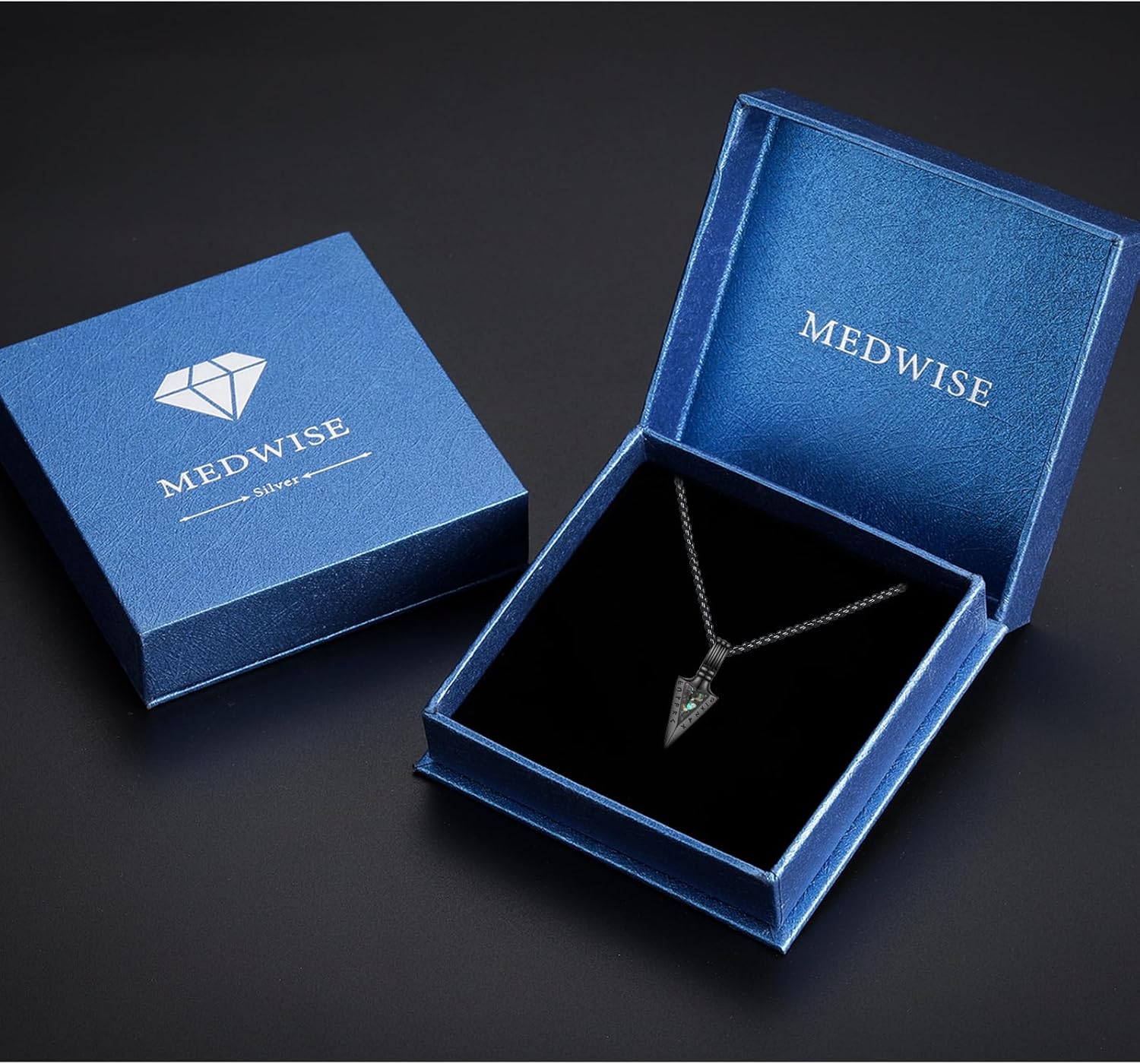 MEDWISE Black Arrow Necklace for Men 925 Sterling Silver Arrowhead Pendant Necklace with Abalone Shell Viking Jewelry Gifts for Men Women Valentines Day Gifts - Image 7