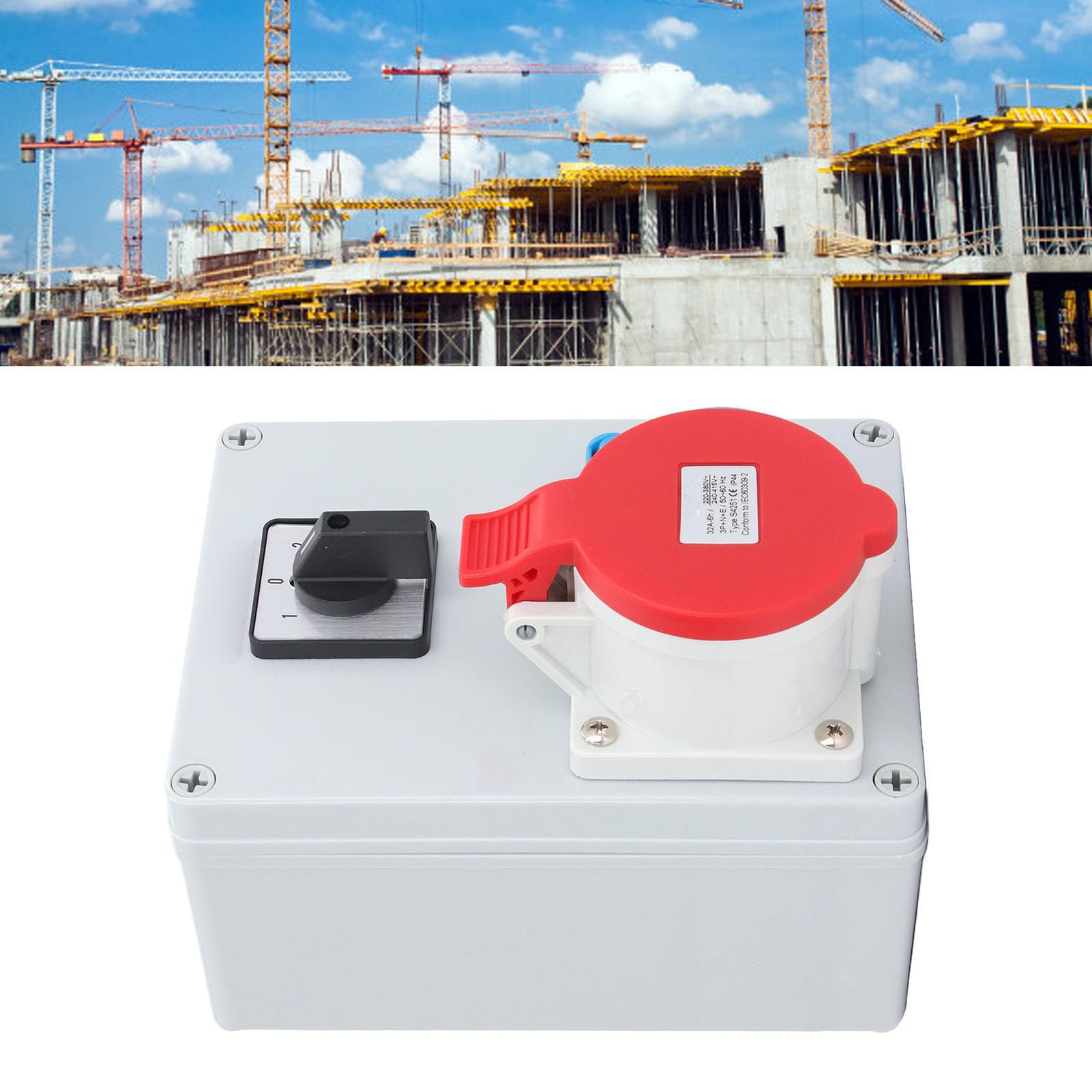 Caja de Alimentación de Enchufe de Pared CEE A Prueba de Agua IP44 con Amplia Aplicación, Carcasa de ABS Resistente, Interruptor Principal de Enchufe de la UE de CA 250 V 16 A para Uso