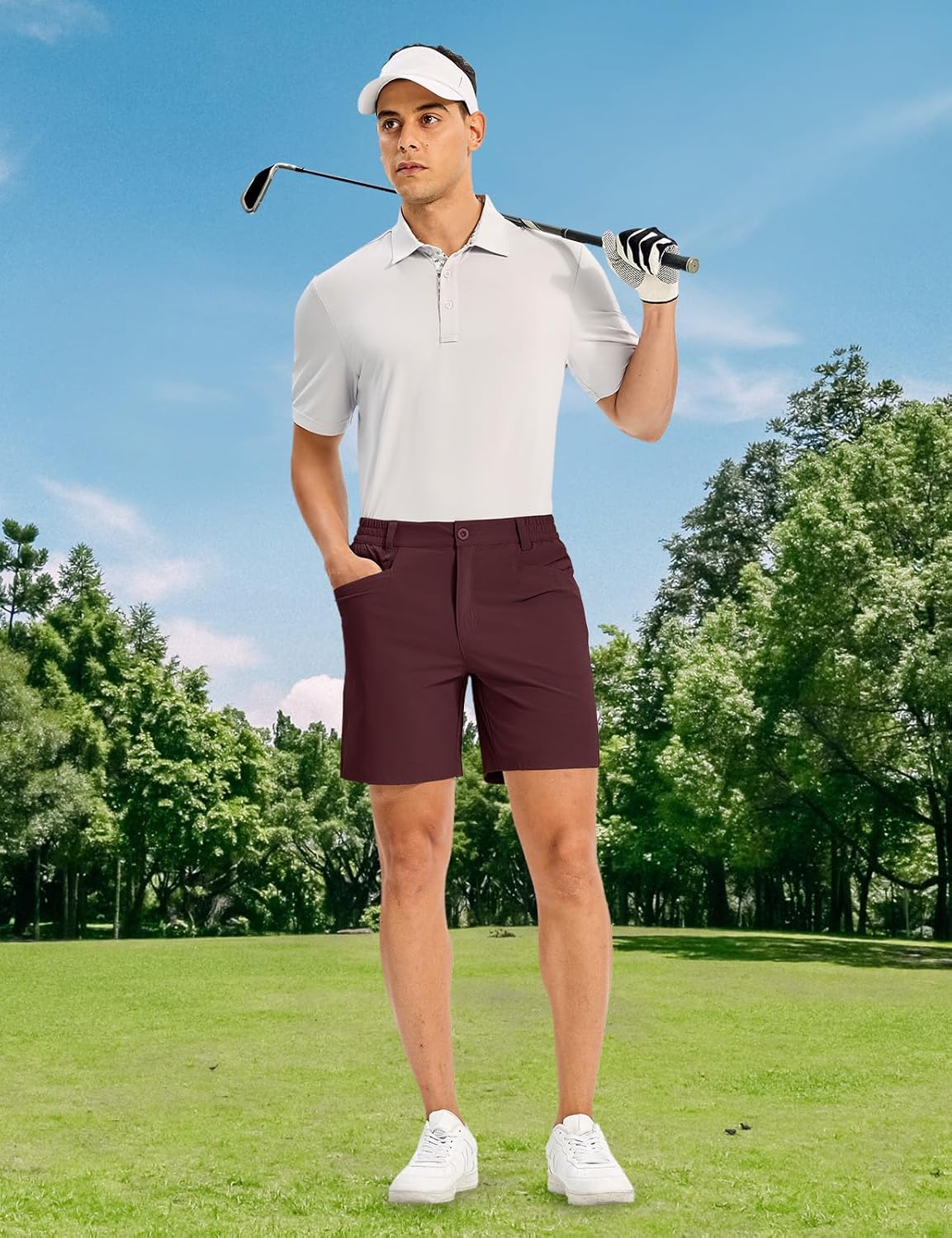 TBMPOY Men's Golf Shorts 7" Stretch Dress Casual Elastic Waist Short Quick Dry Lightweight Hiking Shorts with 4 Pockets - Image 6