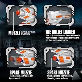 POKONBOY 2 Pack Blaster Guns Toy Guns for Boys Girls with 60 PCS Refill Soft Foam Darts 2 Wristbands for Kids Birthday Gifts Party Favors Hand Gun Toys for 6 7 8 Year Old Christmas