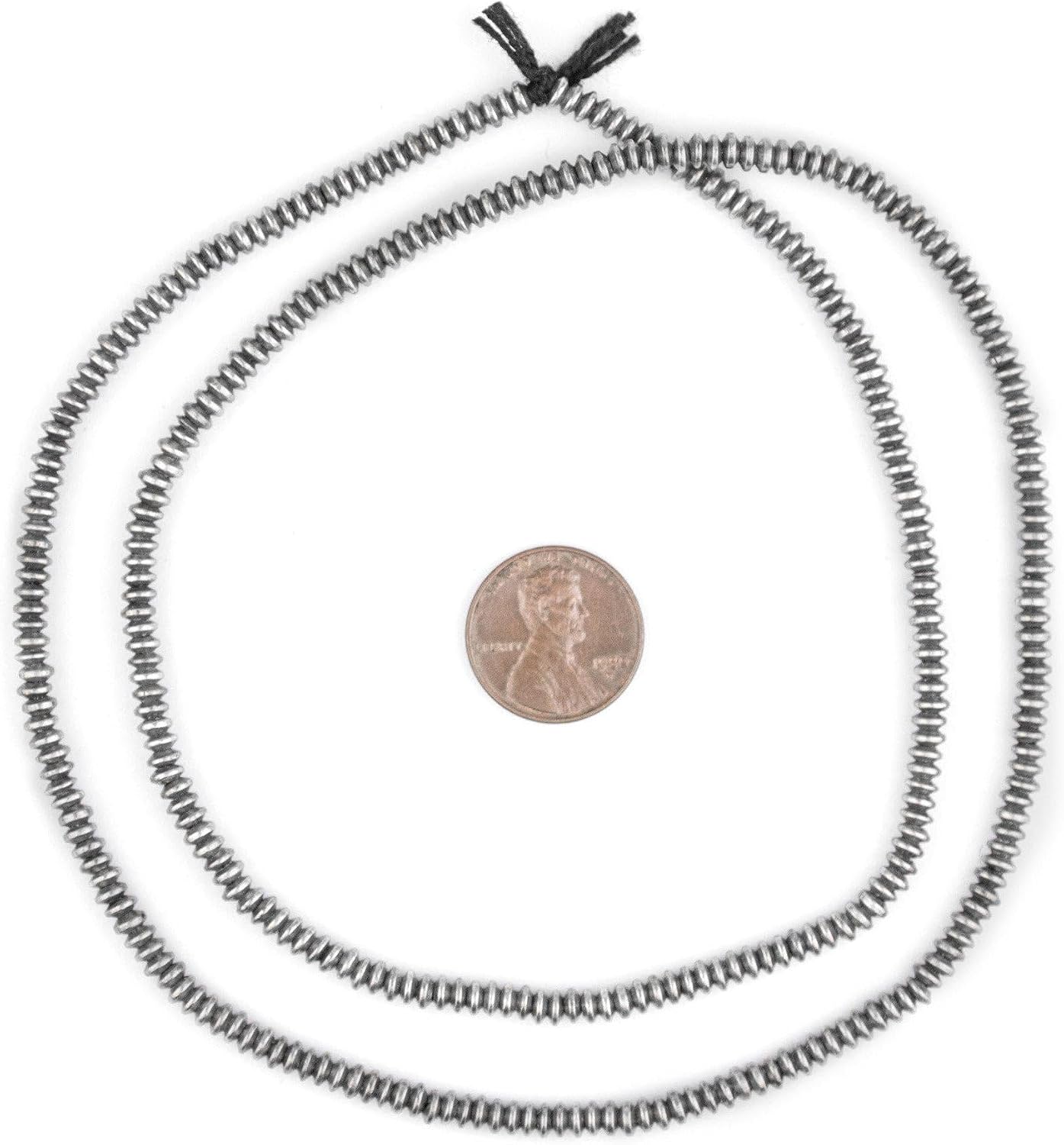The Bead Chest Silver Saucer Beads 4mm, Full Strand of Quality Metal Spacers for DIY Jewelry Design