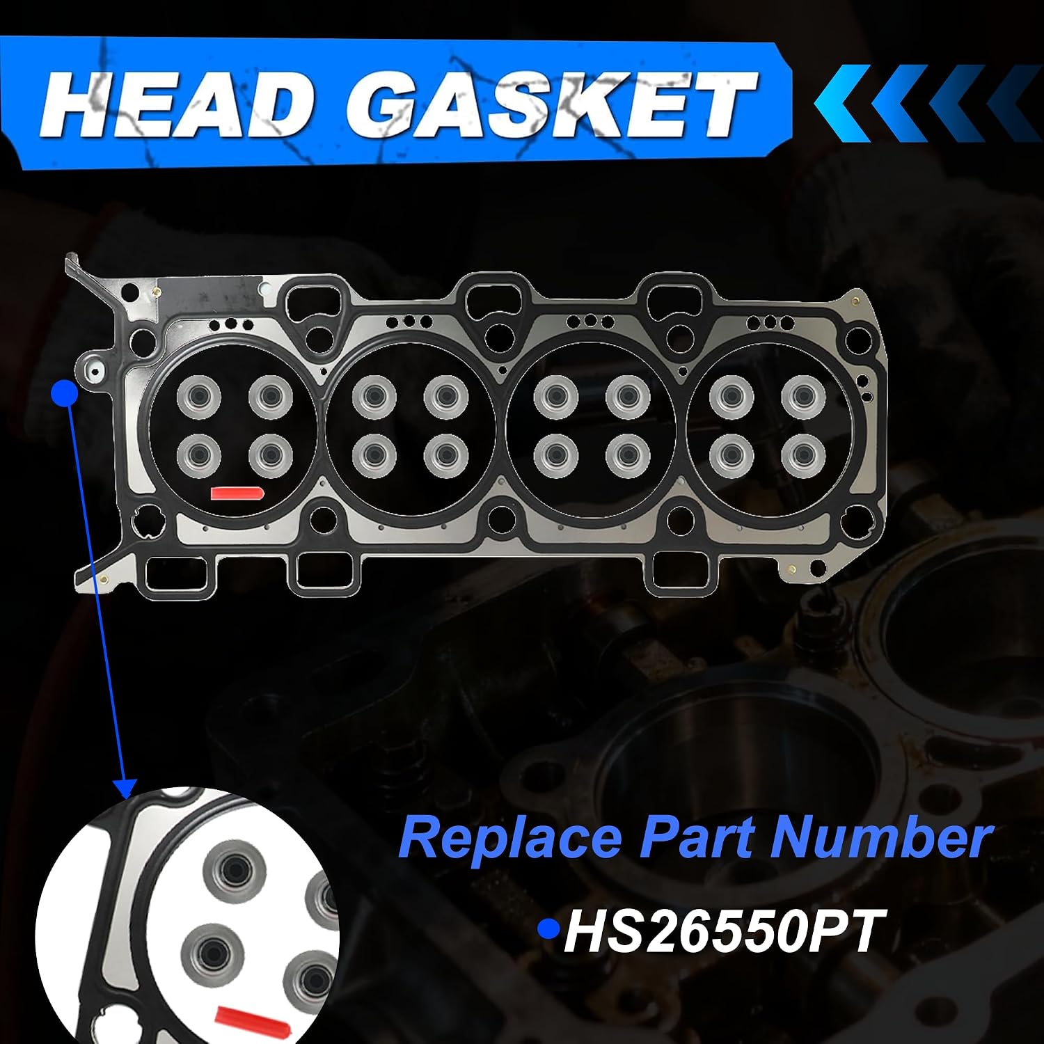 5.0 Full Head Gasket Set w/Cylinder Head Bolts Fit for Ford F-150 Mustang GT 5.0L 2011-2014 DOHC VIN F HS26550PT ES72480