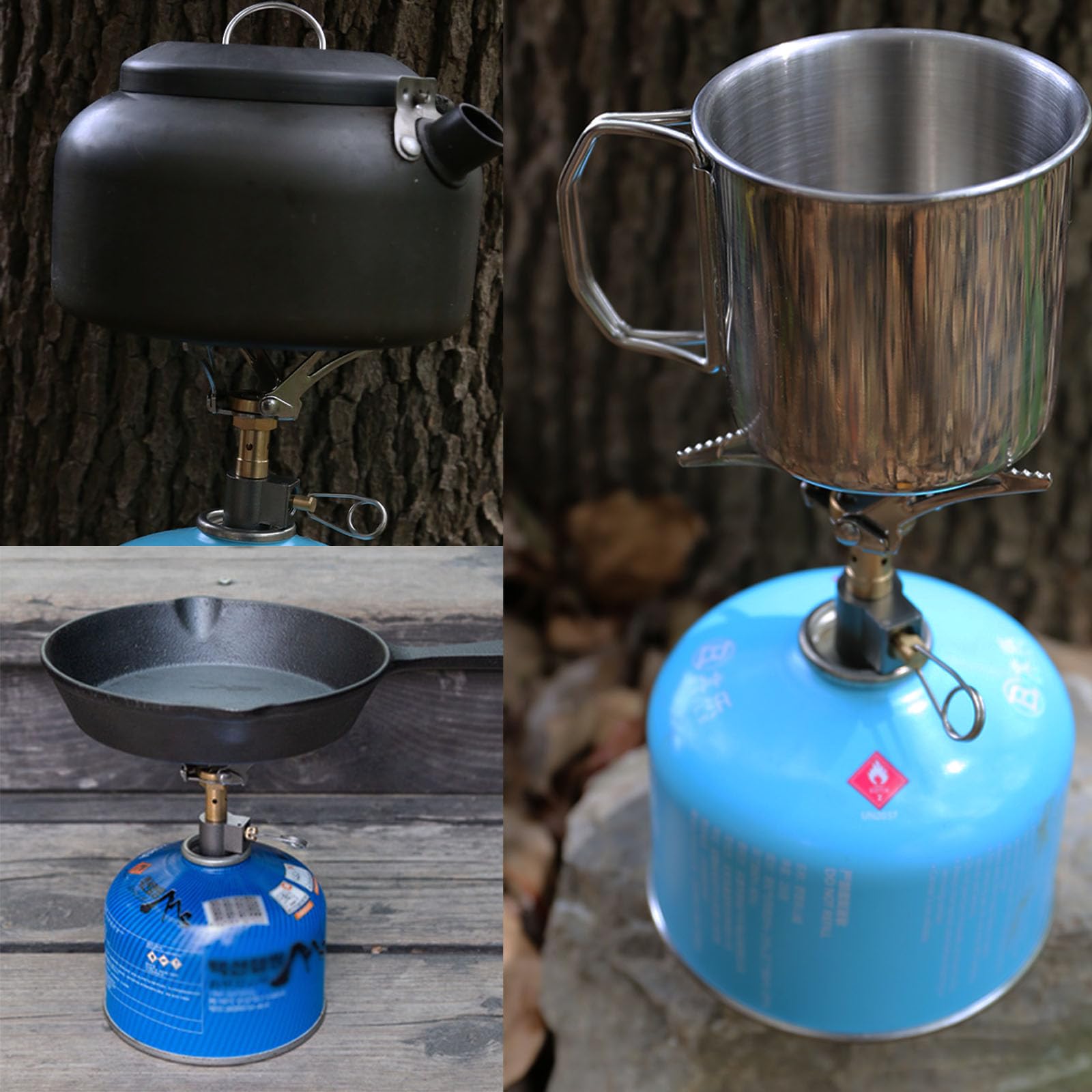 JouiiSiYa Portable Foldable Camping Stove - Titanium Alloy Mini Backpacking Stove, 2650W Adjustable Flame for Fast Boiling, Compact for Hiking & Picnics