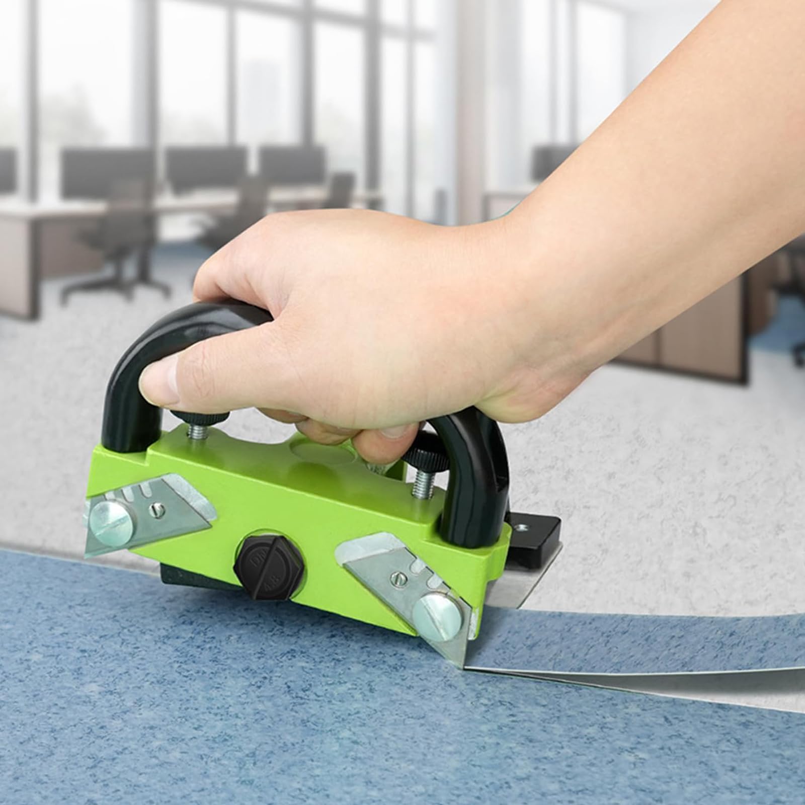 Cortador De Suelo Vinilo, Herramienta De Ranurado PVC Con Profundidad Y Ancho Ajustables Con 10 Cuchillas De Repuesto, Cuchillo Manual Para Goma Y Linóleo, DIY Y Profesional