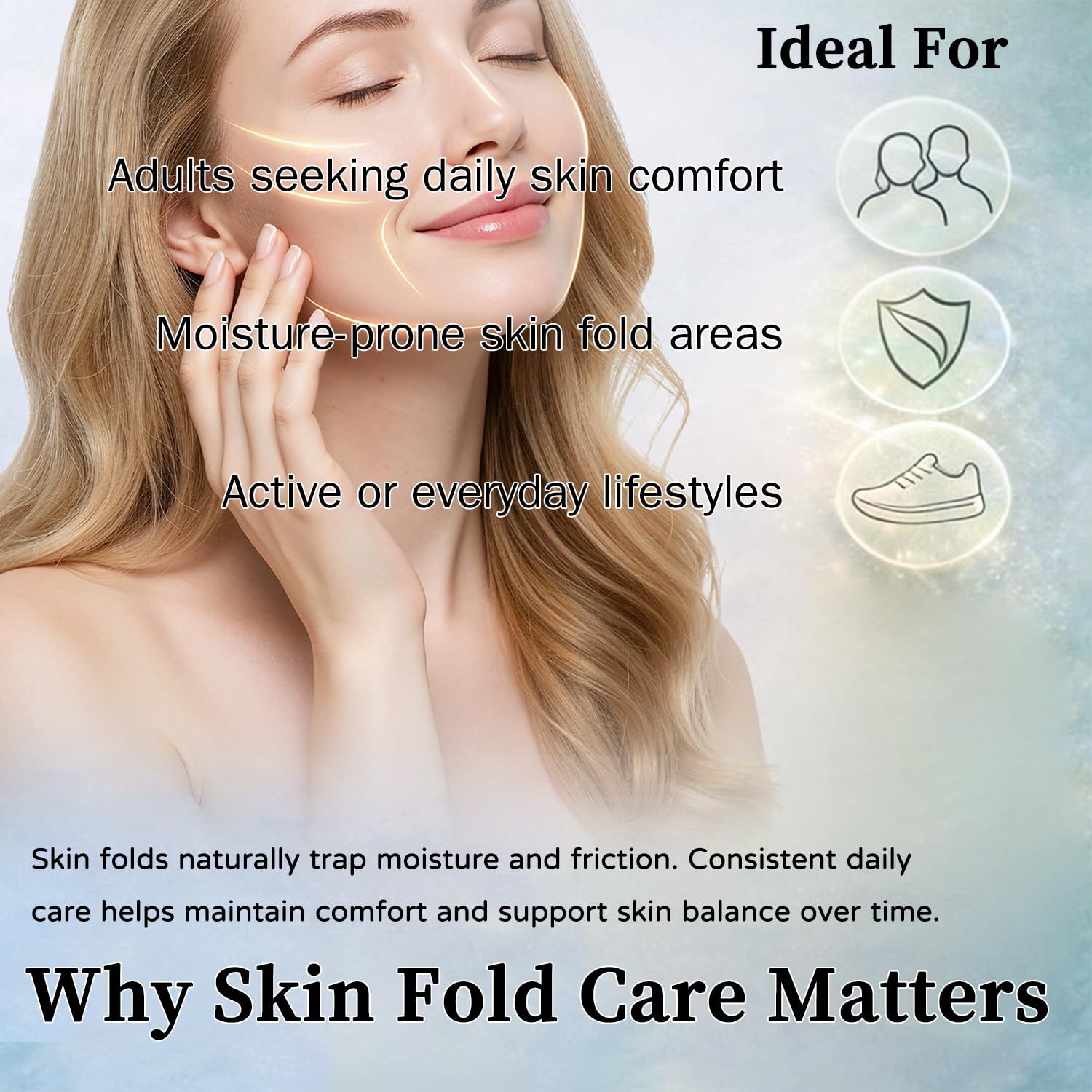 Intertrigo Relief Cream, Cream for Skin Folds, Quickly Soothes Skin and Reduces Moisture and Friction. (2PCS)