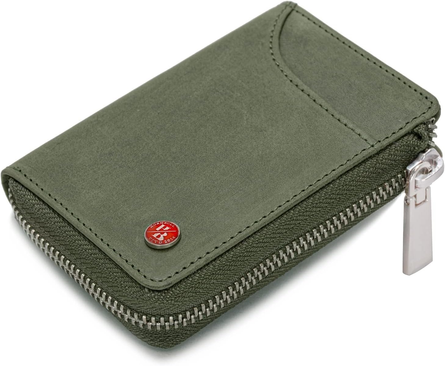 HORNBULLFleming Green RFID Blocking Leather Wallet for Men | Vertical Credit Debit Card Holder