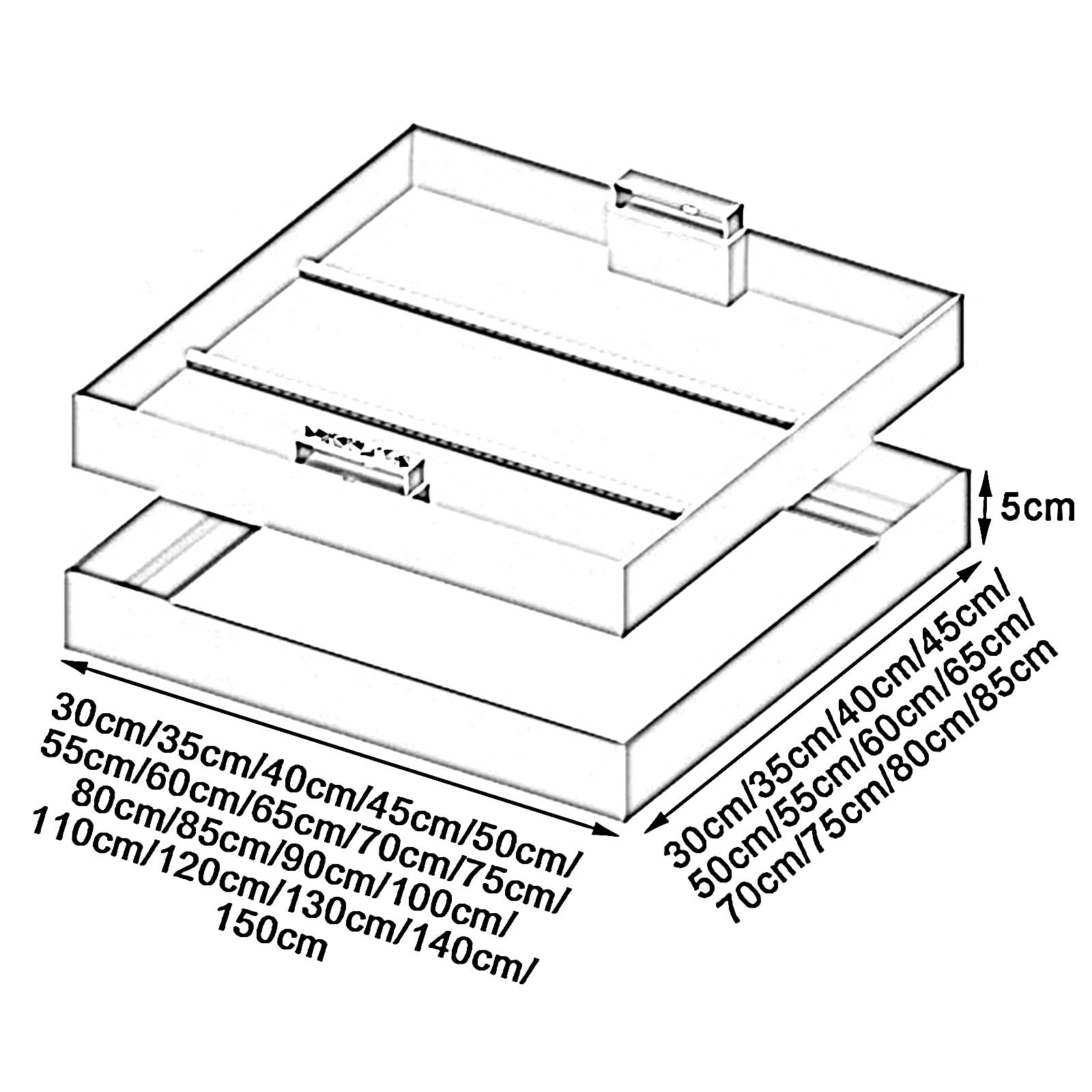 Copertura e base Recular Heavy-Du, 130 x 50 x 5 cm, in plastica, ideale per vialetti e uso esterno, facile accesso per manutenzione, design resistente alle intemperie