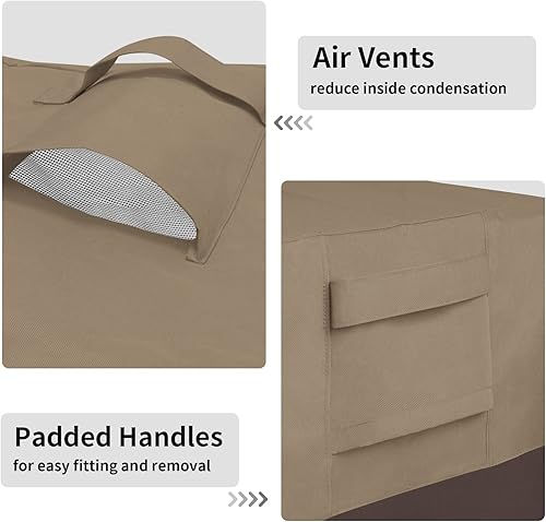 Miniatura 4 de Easy-Going Funda otomana para exteriores, impermeable, para patio, rectangular, resistente, con asas acolchadas (48 x 25 x 18 pulgadas, grisgris