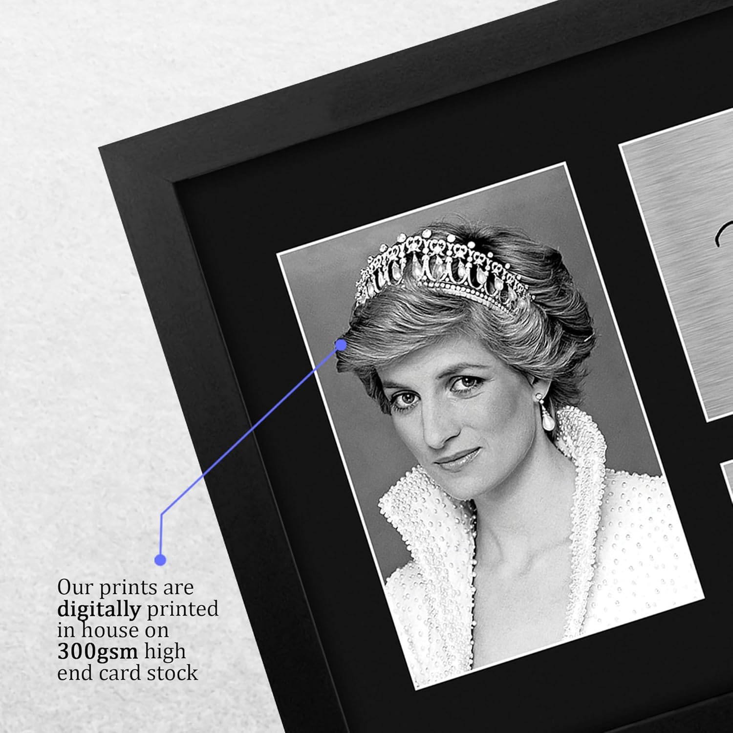 HWC Trading Princess Diana of Wales Framed Gifts Printed Signed Autograph Picture for Followers & Fans - US Letter Size