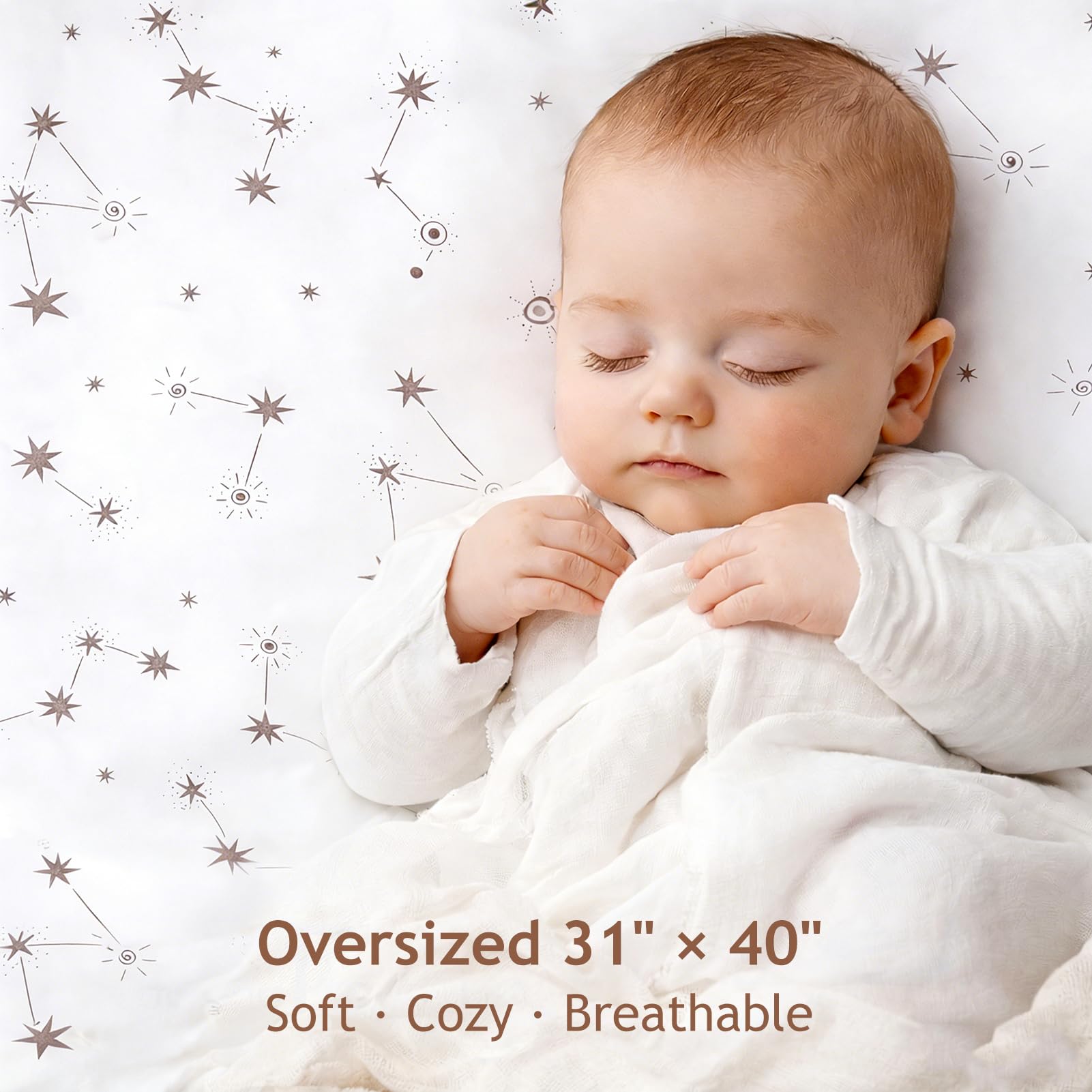 Protector de colchón impermeable para bebé, lavable, reutilizable, de 31 x 40 pulgadas, protector de colchón para incontinencia, para niños, constelación