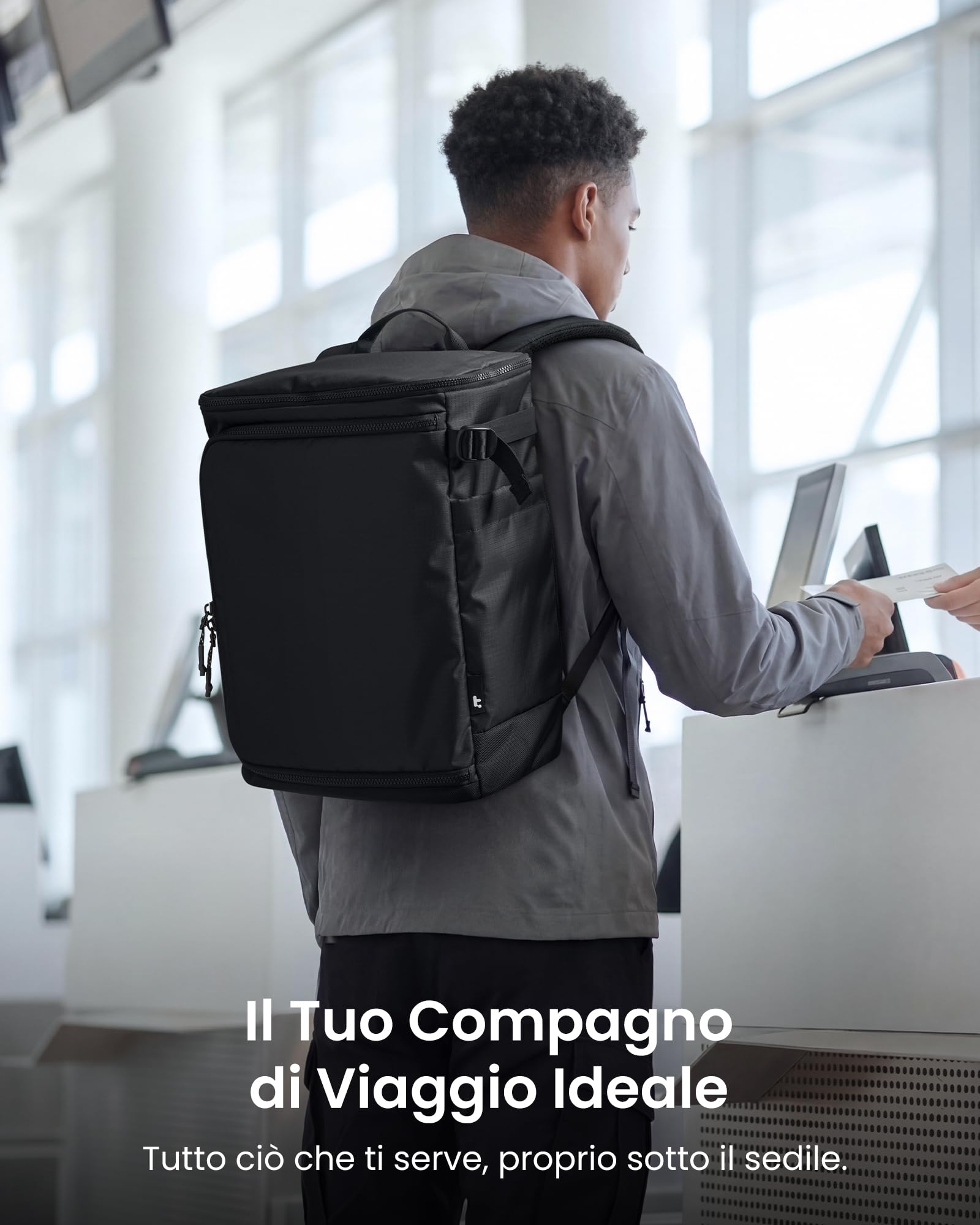 tomtoc Zaino Ryanair 40x30x20, Zaino da Viaggio Espandibile 23-28L, Bagaglio a Mano Ryanair, Zaini Ryanair 40x20x25 Easyjet 45x36x20, Zaino Trekking Uomo Donna, Zaini Casual Weekender, Ripstop Nero
