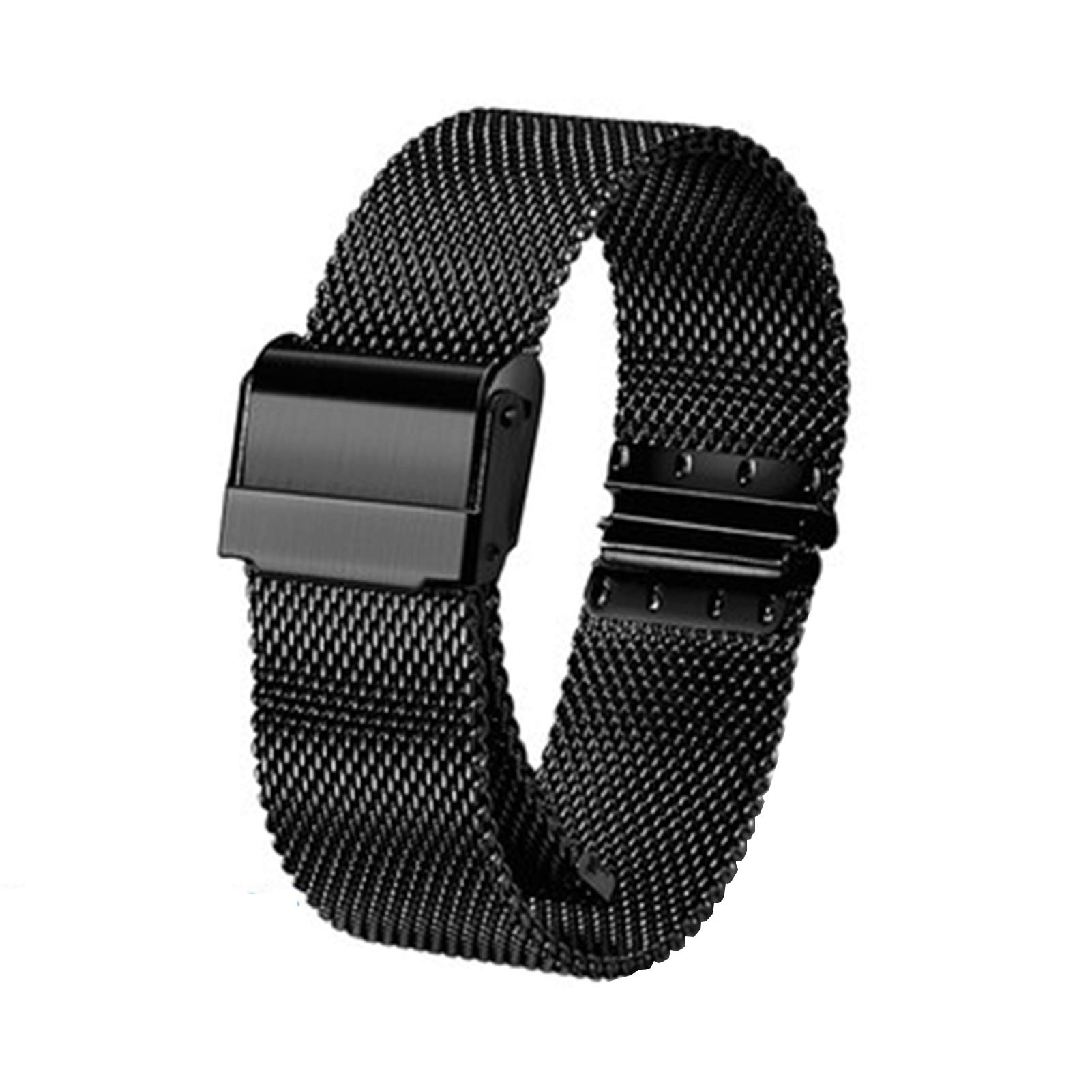 GOLOFEA Double strap with safety buckle, watch chain, made of solid stainless steel, replacement steel bracelet, unisex watch chain, quick release.