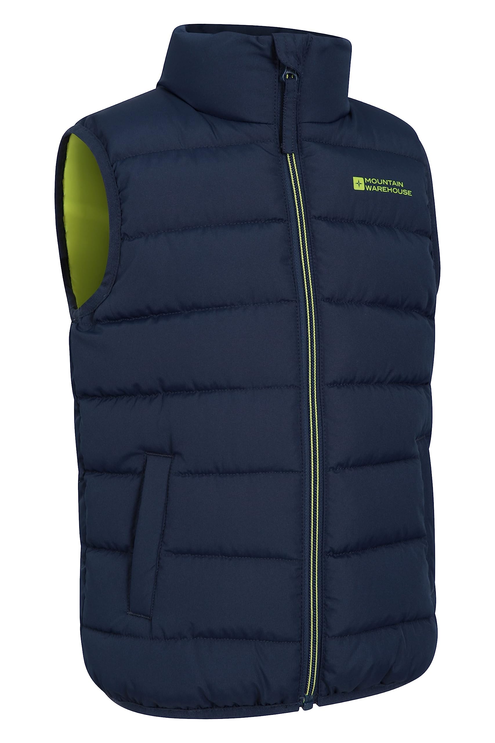 Mountain Warehouse Veste matelassée Rocko pour Enfant - Résistante à l’Eau - en Microfibre - avec 2 Poches Avant Vert 2-3 Ans