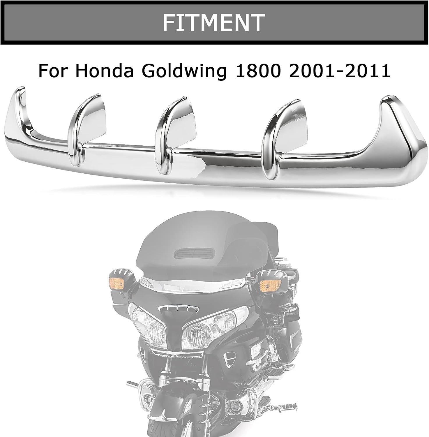 Chrome Fairing Scoop Trim- PSLER Fairing Scoop Trim for Goldwing Gl1800 Accessories for Goldwing GL1800 2001-2011 New