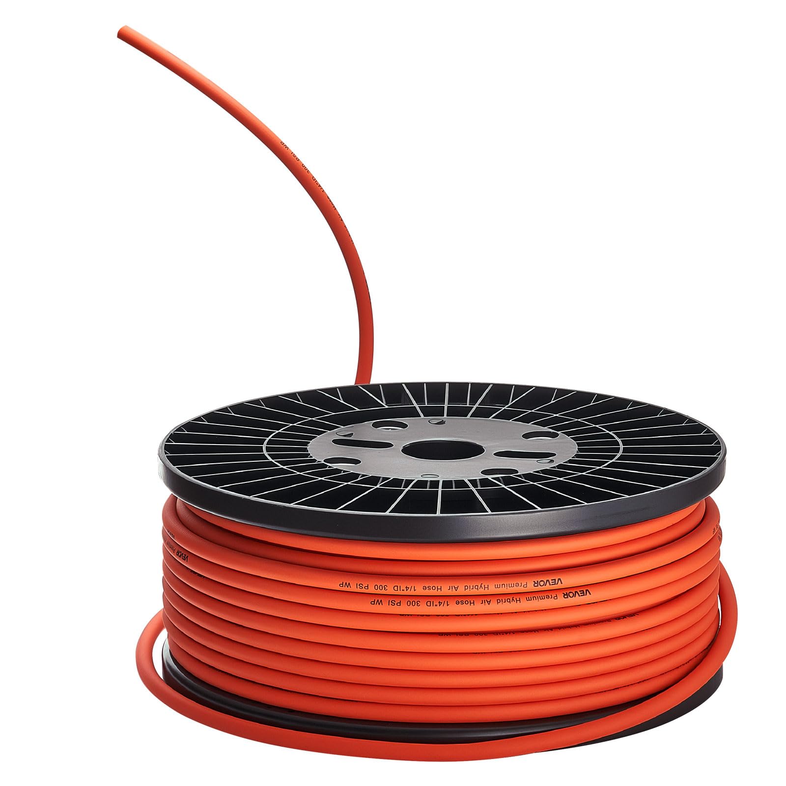 VEVOR Manguera de Aire Híbrida Flexible, 9,53 mm de Diámetro y 7620 cm de Longitud, Tubo Neumático de 20,68 bar con Material Híbrido de Tres Capas para Automóviles, Hogar y Construcción, Naranja