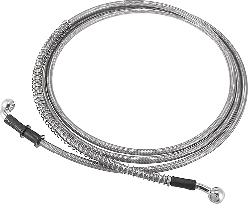 Motoforti Universal 94.5 in 94.49 "motocicleta freno embrague aceite manguera tubo hidráulico reforzado acero inoxidable trenzado tono plata