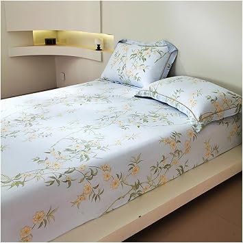 Bedsheet Skin-Friendly Bed Cover Elastic Fitted Sheets Printed Linen(Color02,180x200cm 3pcs Set)
