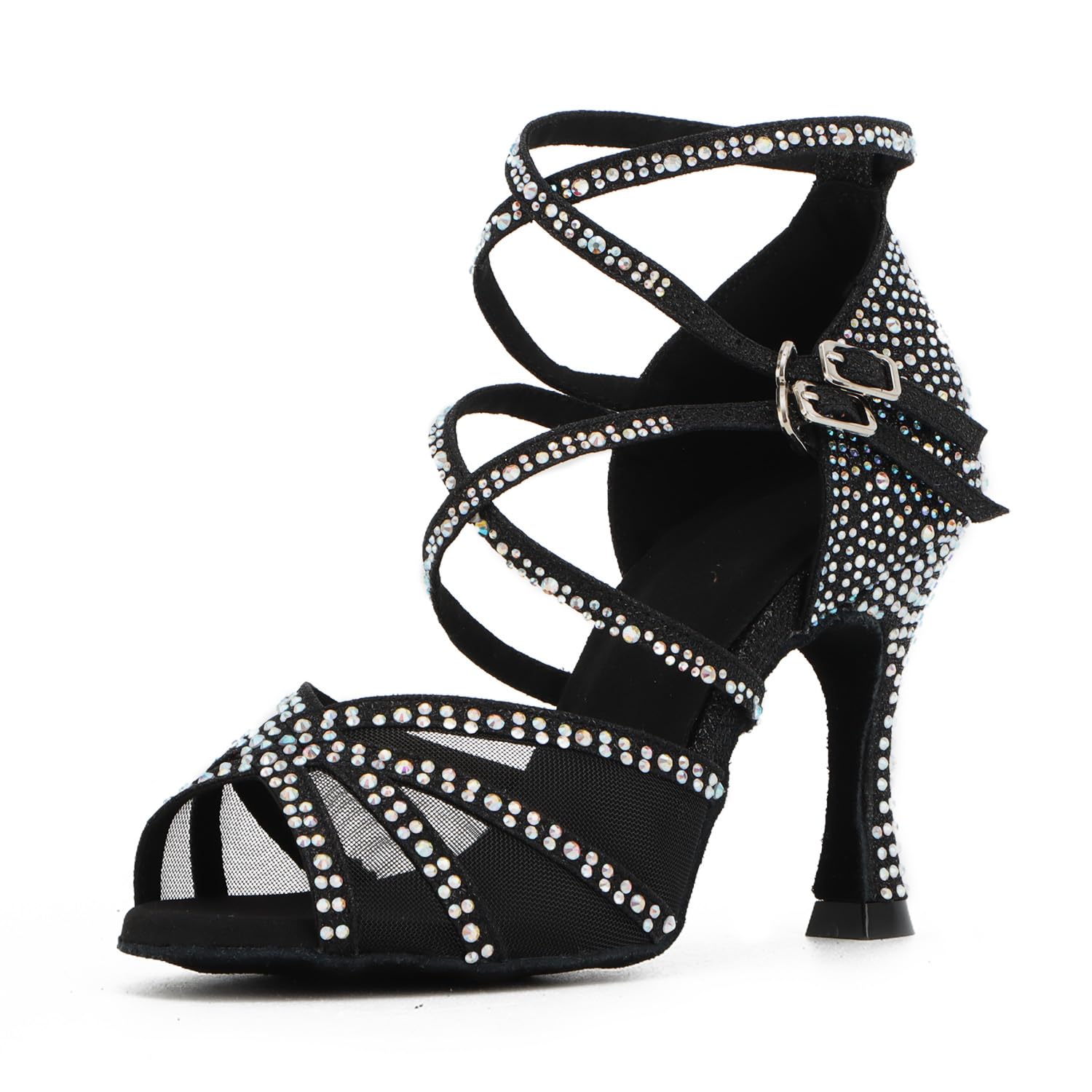 Scarpe da Ballo Donna Salsa Ballo Latino Tacco Glitter Strass Samba Tango Sala da Ballo Pratica Scarpe da Ballo Tacco 9 cm