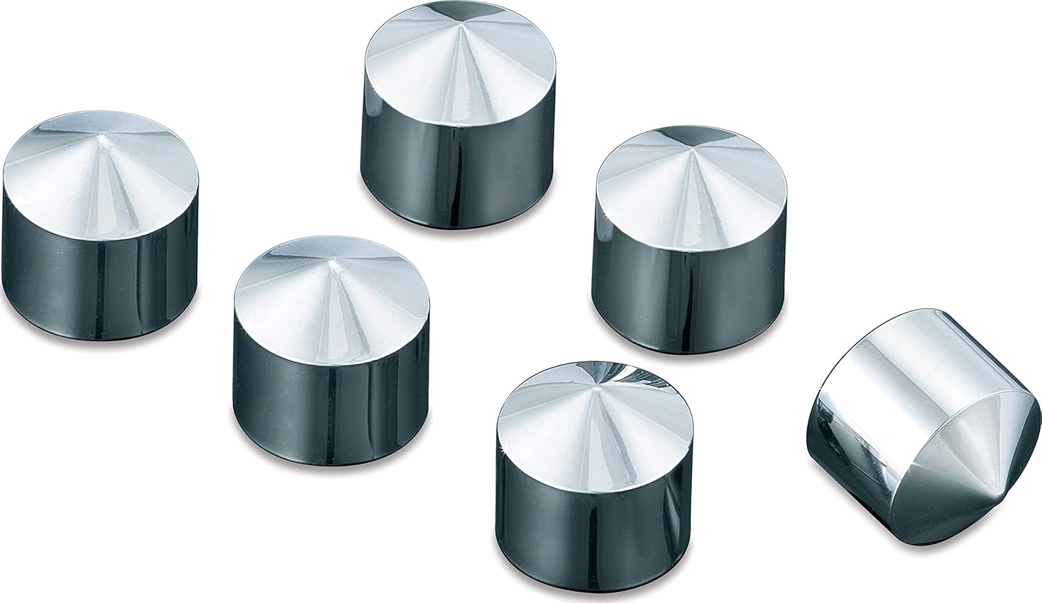 Kuryakyn 8693 Motorcycle Accent Accessory: Peaked Rocker Box Bolt Cover Caps for 1999-2019 Harley-Davidson Motorcycles, Chrome, Pack of 6 , black