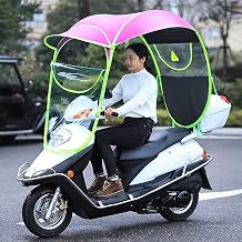 Motorbikes Sunshade Cover, Motorcycle Scooter Rain Cover Waterproof, Scooter Fold-Away Mobility Scooter Canopy, Sun Shade Waterproof Transparent,Purple,Open